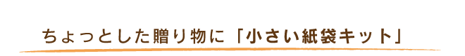 ちょっとした贈り物に「小さい紙袋キット」